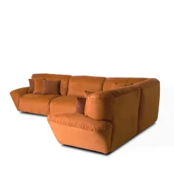 Divano angolare componibile Beluga arancione
