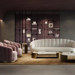 Divano Bouclé Medio Bianco Nest