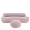 Divano curvilineo Nefelibata Composizione 4.1 con Pouf in Bouclé rosa