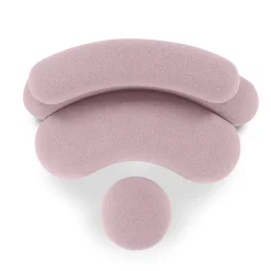 Divano curvilineo Nefelibata Composizione 4.1 con Pouf in Bouclé rosa