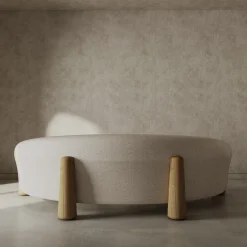 Divano curvo bianco Golfo