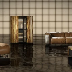 Divano in pelle marrone Saint Germain