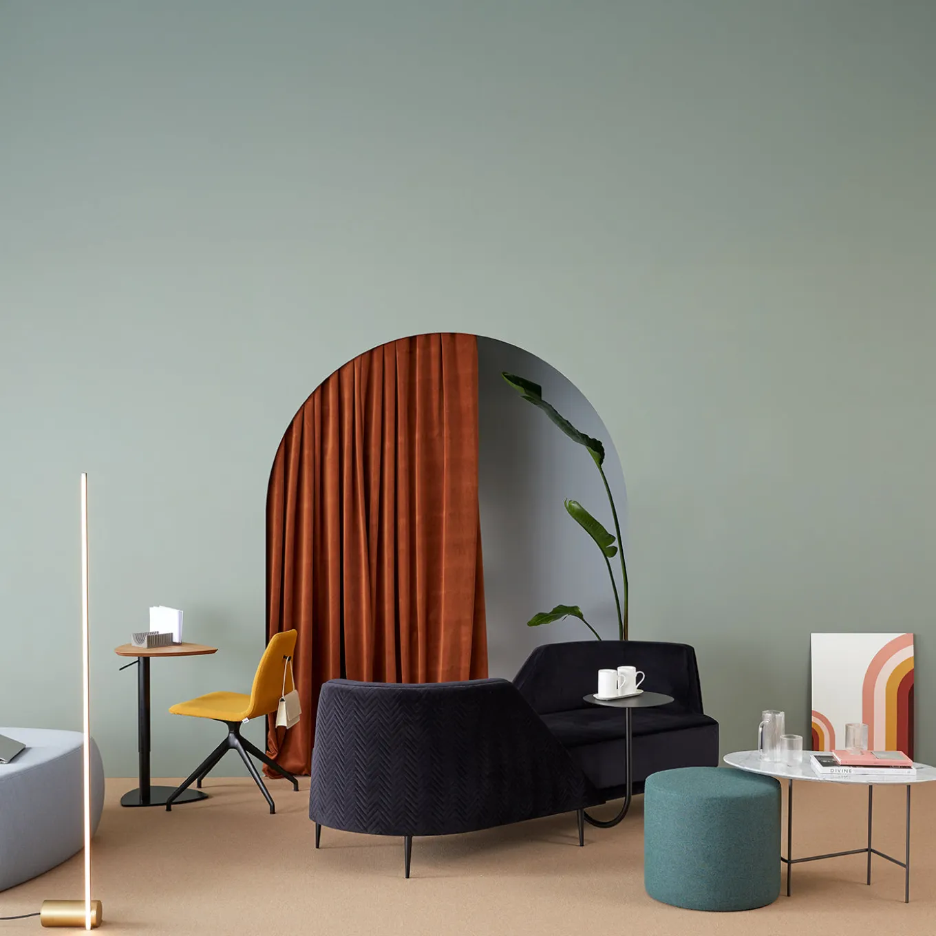 Divano Pergy Vis-à-Vis nero