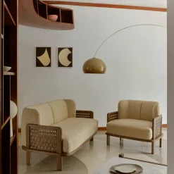 Divano Raquette 181 Beige di Cristina Celestino