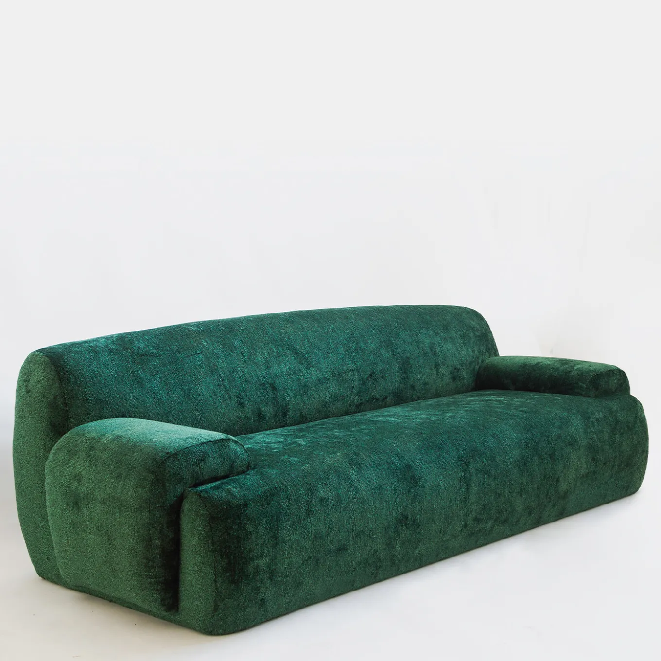 Divano Verde Curvo Cabochon