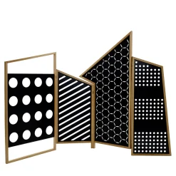 Divisorio per ambienti con schermo pieghevole Opto - Nero