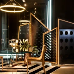 Divisorio per ambienti con schermo pieghevole Opto - Nero