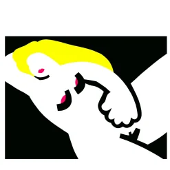 Donna sdraiata Stampa policroma d'arte