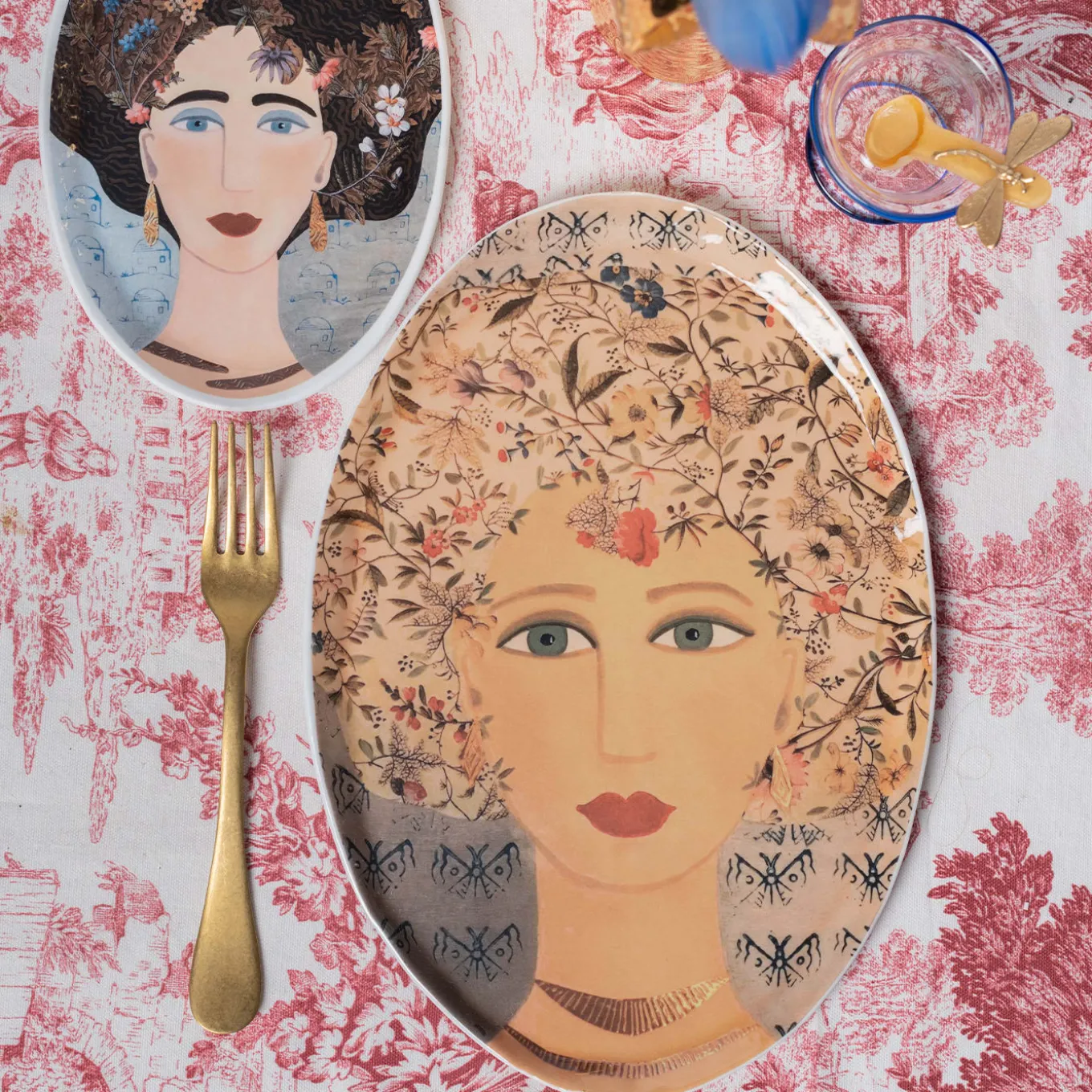 DONNE FIORITE Vassoio ovale Ariel