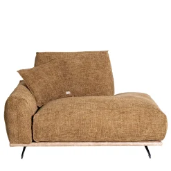 Dormeuse Boboli giallo ocra con base in pelle marrone chiaro