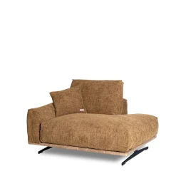 Dormeuse Boboli giallo ocra con base in pelle marrone chiaro