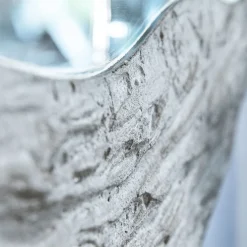 Dune Specchio Tondo Decorato Con Resina Materica Color Beige