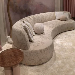 Duse Cityscape - Divano in tessuto beige ricamato