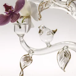 Eden - Grande portacandele in vetro dorato