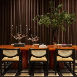 Eden - Grande portacandele in vetro dorato