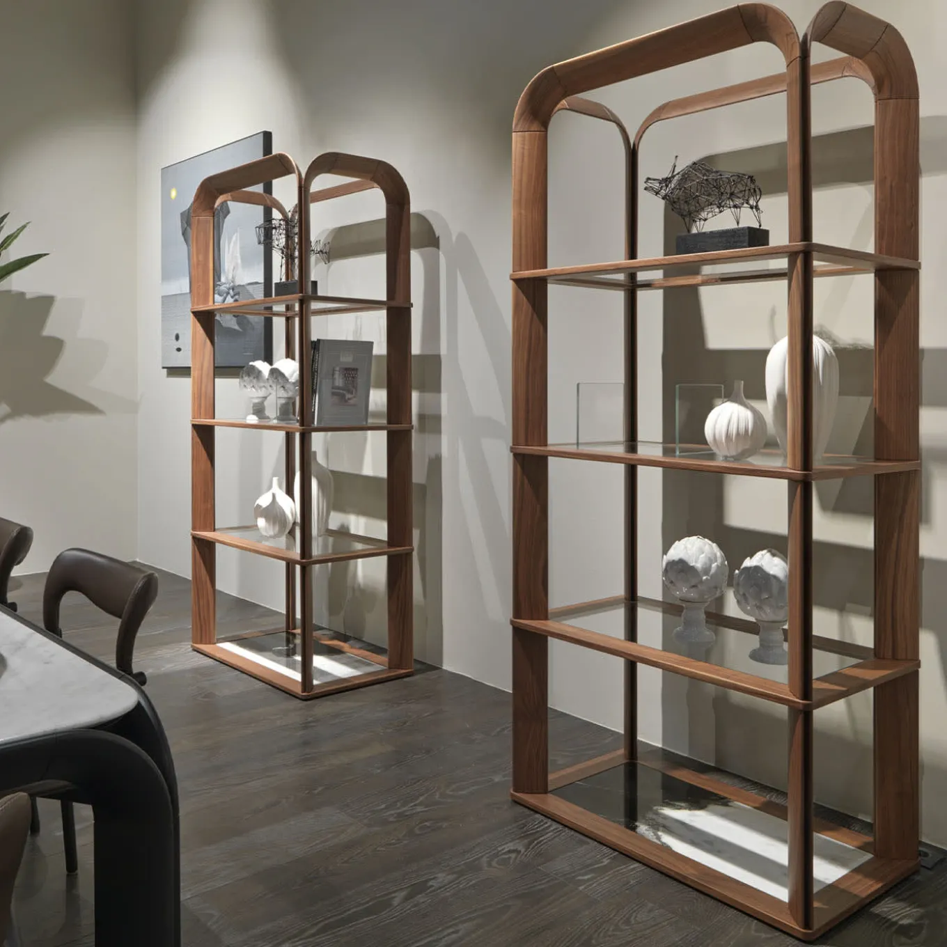 Etagère Kong Ecuba a 4 ripiani in noce