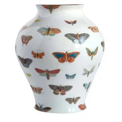 Farfalle Vaso in porcellana anfora H27Cm