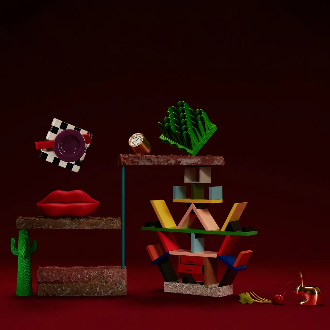 Fermacarte Coniglio in Ottone Dorato di Stefano Giovannoni