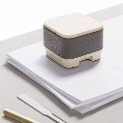 Fermacarte Lloyd in pelle e marmo