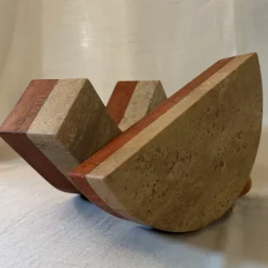 Fermalibri Virgola in Travertino Romano e Persiano