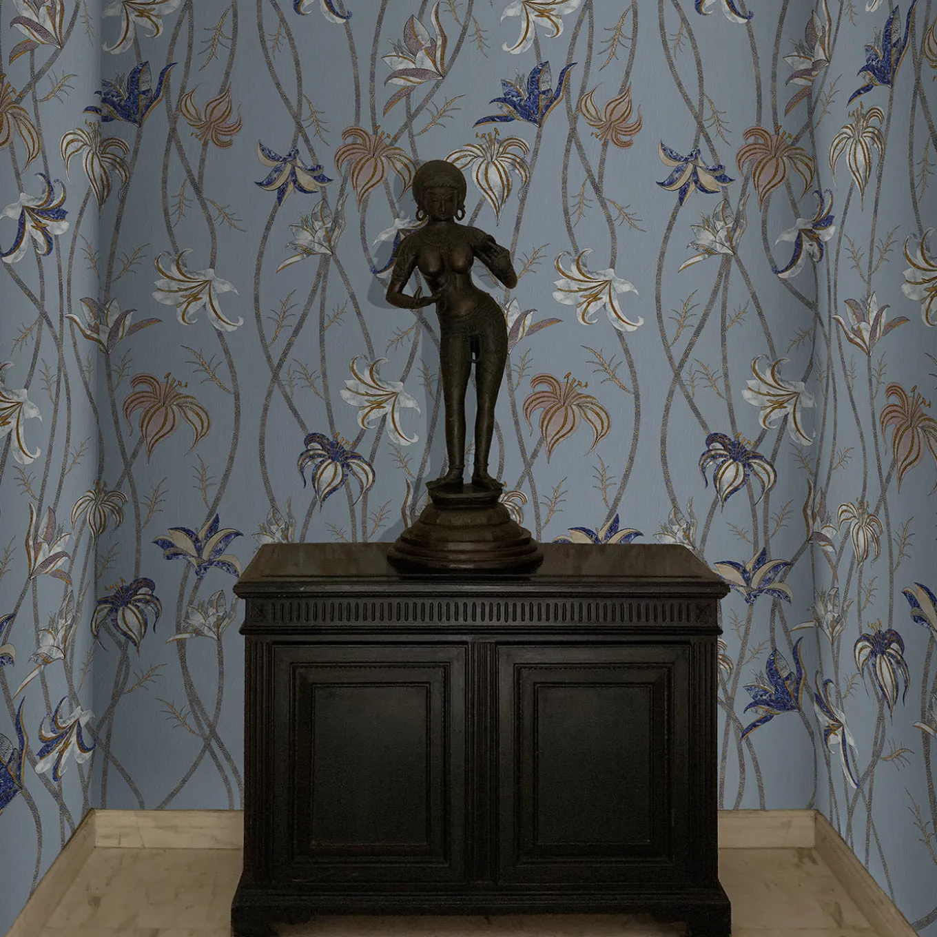 Fiori Azzurro Fiordaliso Carta da parati