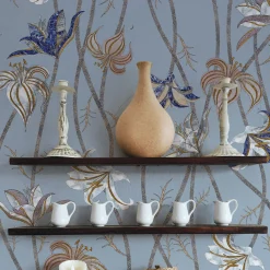 Fiori Azzurro Fiordaliso Carta da parati