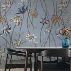 Fiori Azzurro Fiordaliso Carta da parati