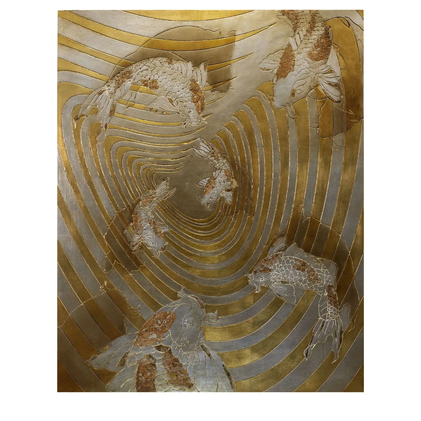 Fluctus legno intagliato con foglia d'oro e d'argento di Giuseppe Caiafa