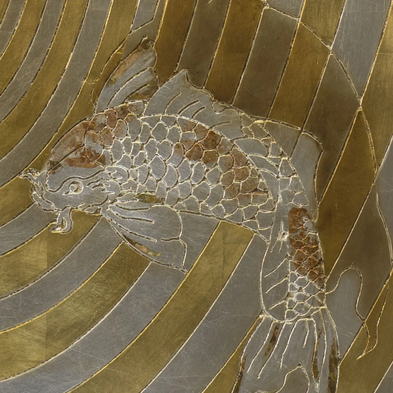 Fluctus legno intagliato con foglia d'oro e d'argento di Giuseppe Caiafa