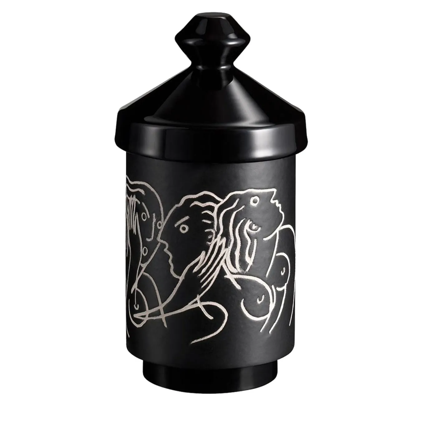 Foga Vaso nero con coperchio