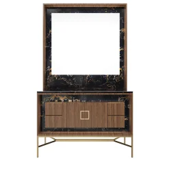 Frame S Port Laurent Mobile da bagno in marmo e legno con specchio