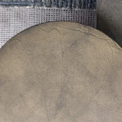 Fungo Tavolino Tondo Piccolo Con Top In Foglia Oro Su Resina Spatolata