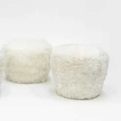 Furry pouf girevole in Alpaca