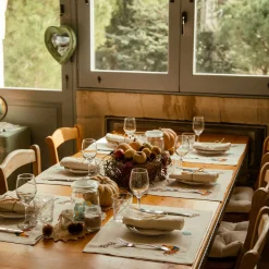 Gallo Multicolor Set di 2 tovagliette ricamate in avorio