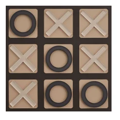 Gioco Tic Tac Toe in pelle cioccolato e cappuccino