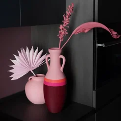 Giulio Cesare Anfora XL Borgogna Fucsia Arancione e Rosa