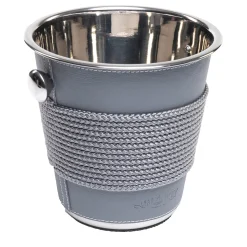 Glacette con corda e inserti in ecopelle grigia