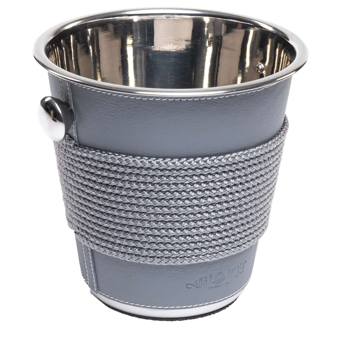 Glacette con corda e inserti in ecopelle grigia