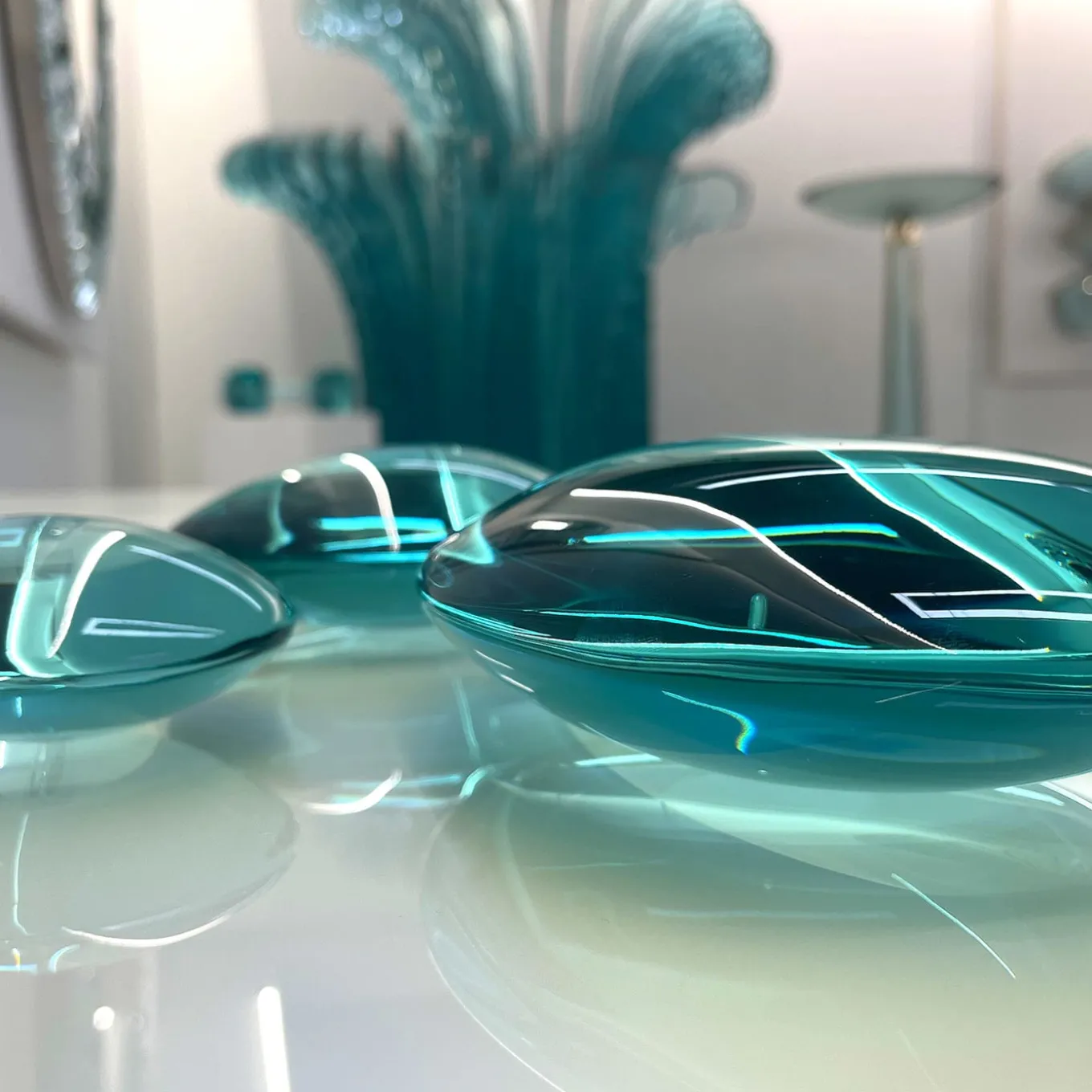 Gocce Set di tre sculture in cristallo