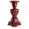 Grande Candelabro Barocco in Ceramica Bordeaux
