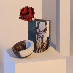 Grande ciotola in marmo multicolore Gae di Arthur Arbesser