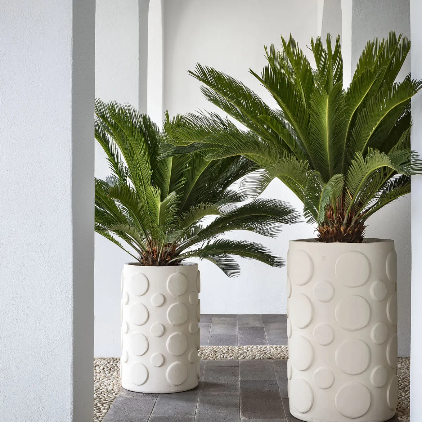 Hampton Vaso in ceramica bianca a pois