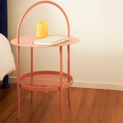 Himalia Comodino in Ferro Rosa di Studio Pari