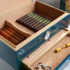 Humidor blu polvere di ispirazione havana (edizione speciale del club)