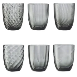 Idra Gray Set di 6 bicchieri da acqua assortiti
