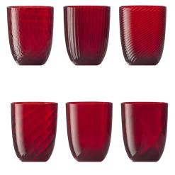 Idra Set di 6 bicchieri rossi assortiti