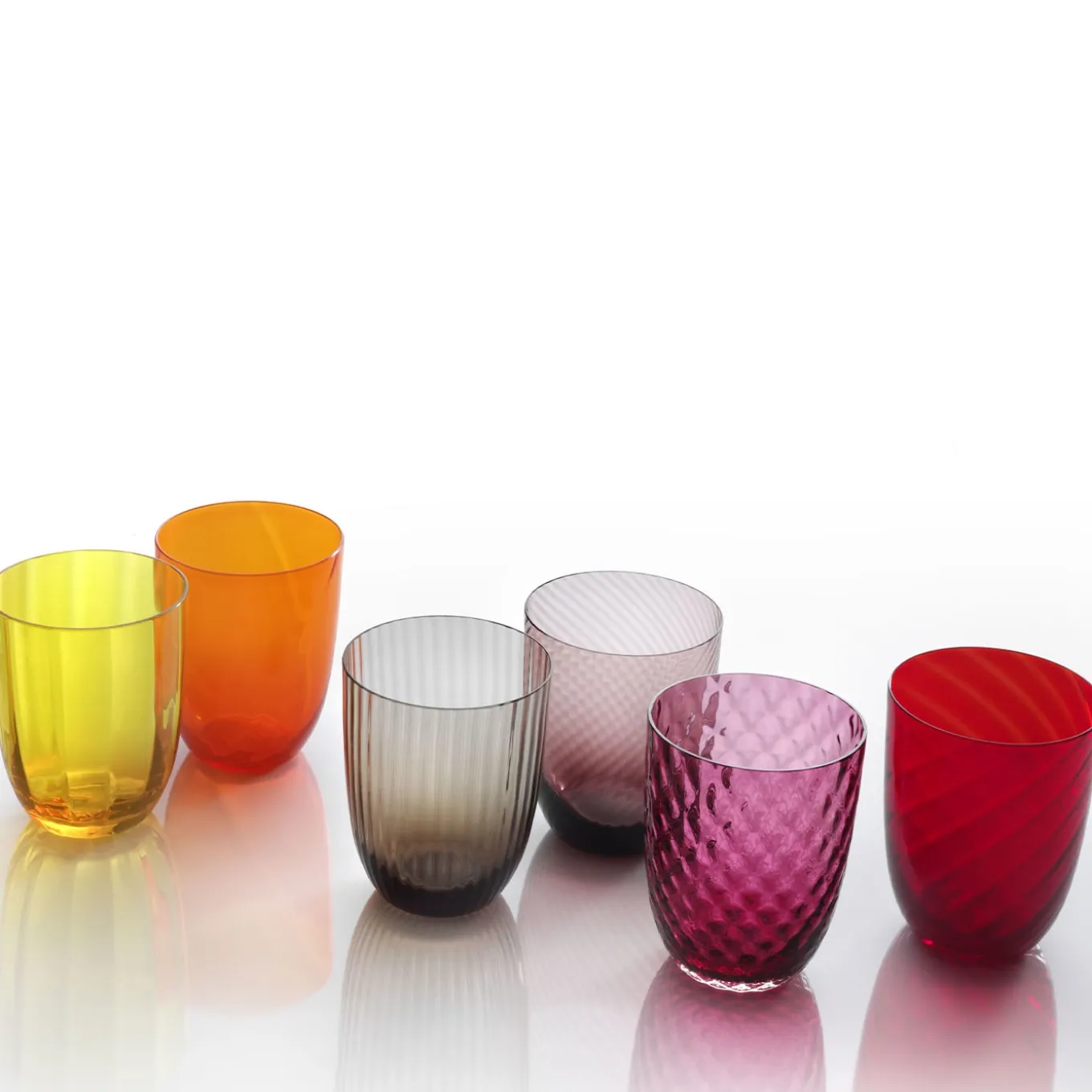 Idra Set di 6 bicchieri rossi assortiti
