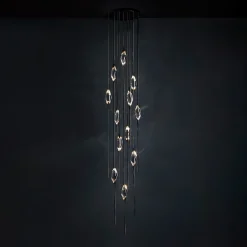 Il Pezzo 12 Cluster a 9 pendenti nero-oro