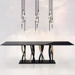 Il Pezzo 12 Lampadario Tondo Nero-Oro