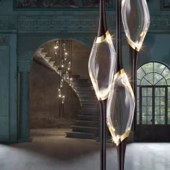 Il Pezzo 12 Lampadario Tondo Nero-Oro